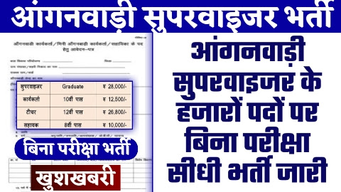 Anganwadi Supervisor Vacancy 2024 - हजारों पदों पर आंगनवाड़ी सुपरवाइजर के बिना परीक्षा सीधी भर्ती जारी