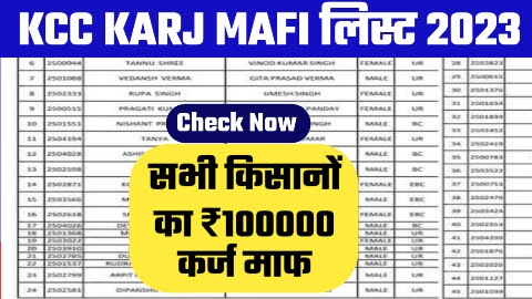 KCC Karj Mafi List 2023 - किसान कर्ज माफी की नई लिस्ट जारी सभी किसानों का ₹100000 कर्ज माफ