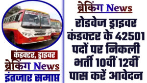 Roadways Conductor Driver Bharti 2023 - 42501 पदों पर रोडवेज ड्राइवर कंडक्टर के निकली भर्ती 10वीं 12वीं पास करें आवेदन