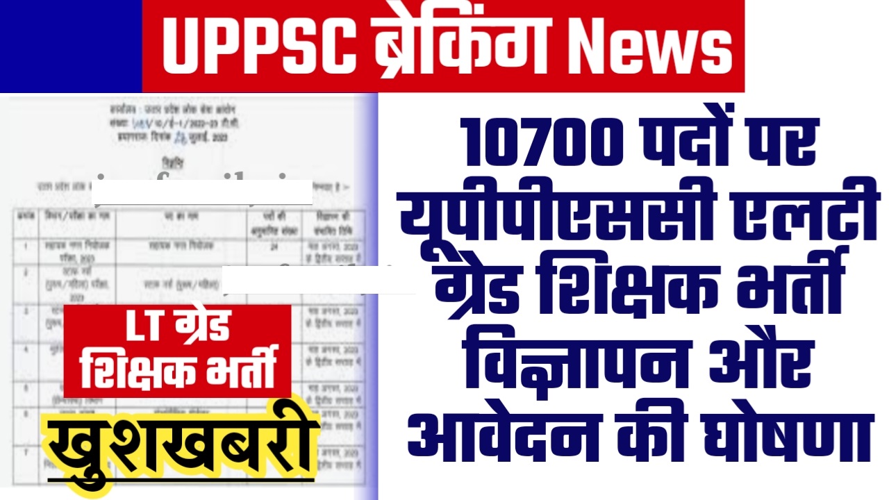 UPPSC LT GRADE SHIKSHAK BHARTI 2024 - ताजा खबर 10700 पदों पर यूपीपीएससी एलटी ग्रेड शिक्षक भर्ती विज्ञापन और आवेदन की घोषणा