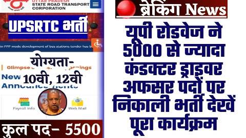 UP ROADWAYS BHARTI 2024 - 5000 से ज्यादा कंडक्टर ड्राइवर अफसर पदों पर यूपी रोडवेज ने निकाली भर्ती देखें पूरा कार्यक्रम